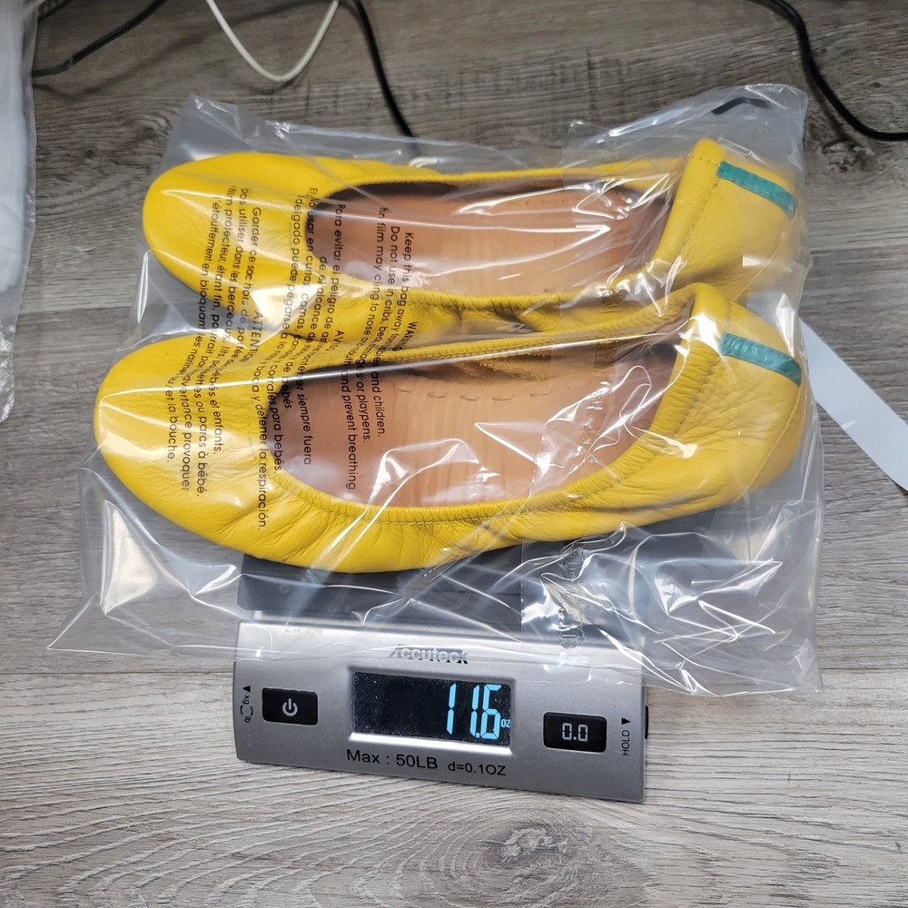 Tieks Ballet Flats Women 8 Canary Yellow Leather Foldable Split Sole Classic - Picture 12 of 12